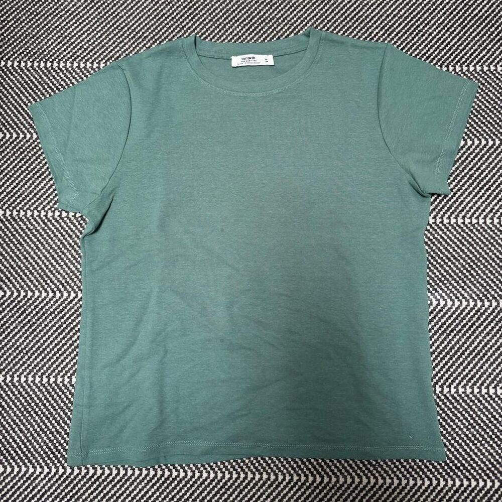 Cotton-on Women's Green and Blue T-shirt